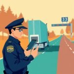 DOT officer at weigh station with tablet inspecting a truck, illustrating How to Appeal a DOT Audit Failure