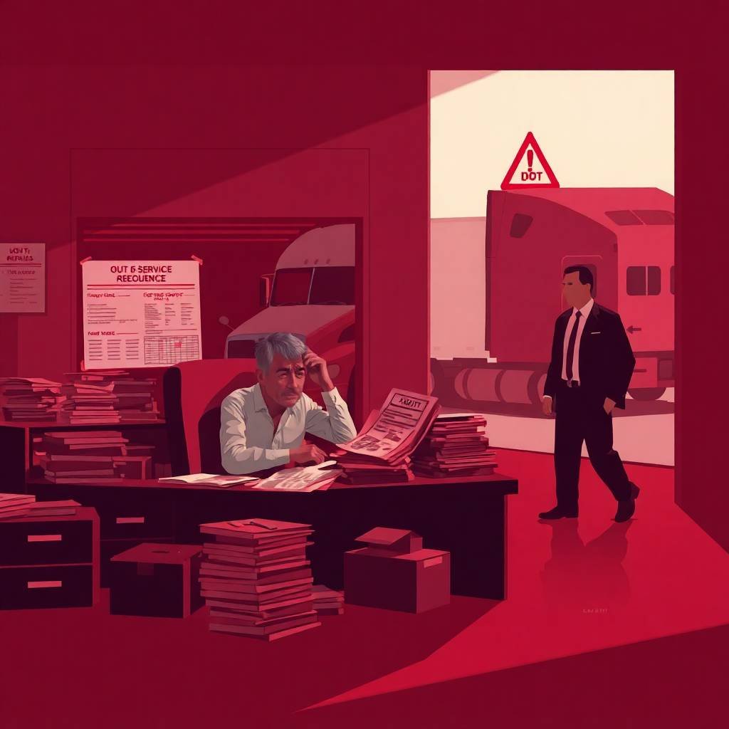 Illustration of DOT audit consequences and BOC-3 Process Agent Compliance stress in trucking