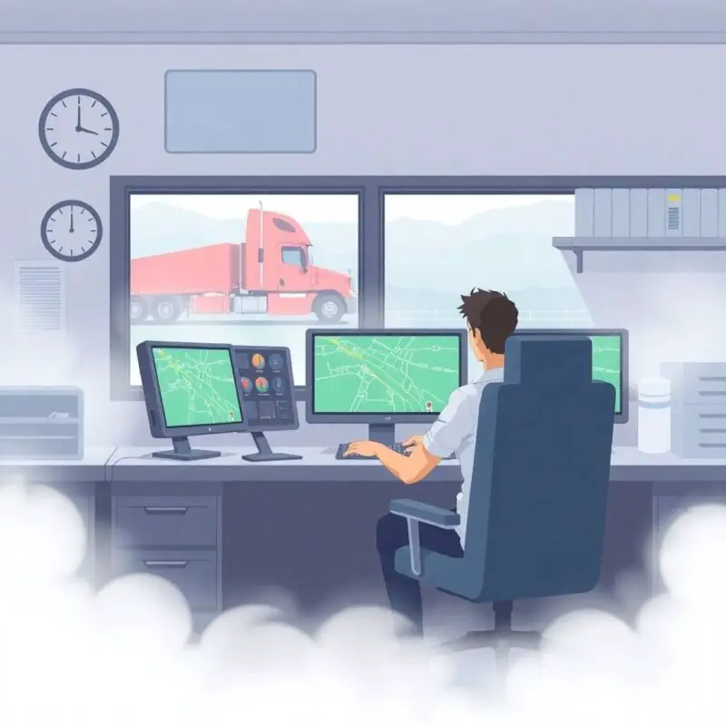 CDL Disqualification Rules illustrated by a dispatcher monitoring truck routes on digital maps