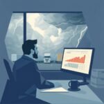 Fleet manager analyzing compliance data during a storm, focusing on DOT Record Retention Requirements.
