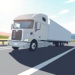 Semi-truck in motion with checklist icons representing the Driver Drug and Alcohol Testing Program