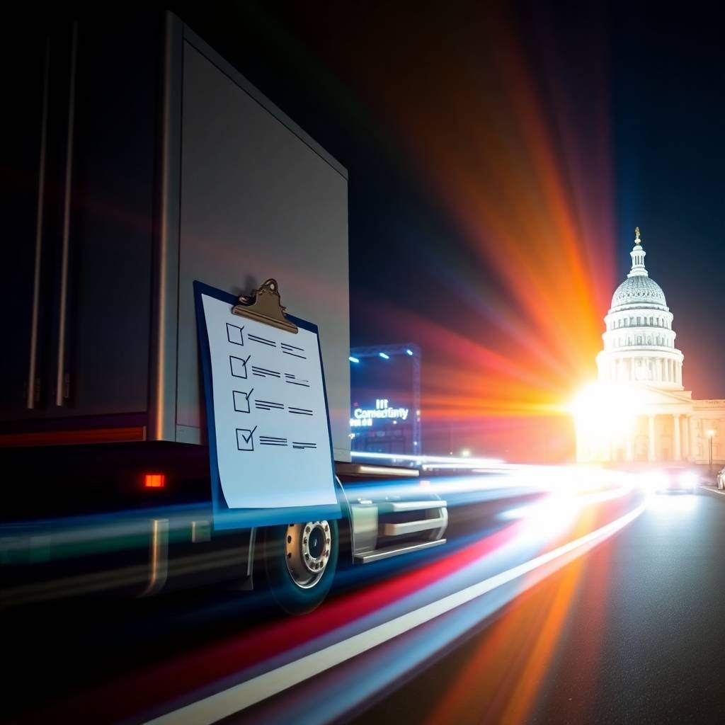 Checklist and government oversight imagery for a Driver Drug and Alcohol Testing Program