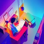 Driver Safety Score Management illustrated in a trucking compliance office with a compliance officer reviewing a UCR Filing document