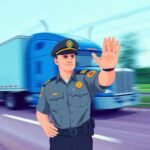 DVIR Compliance Checklist enforcement by DOT officer on highway