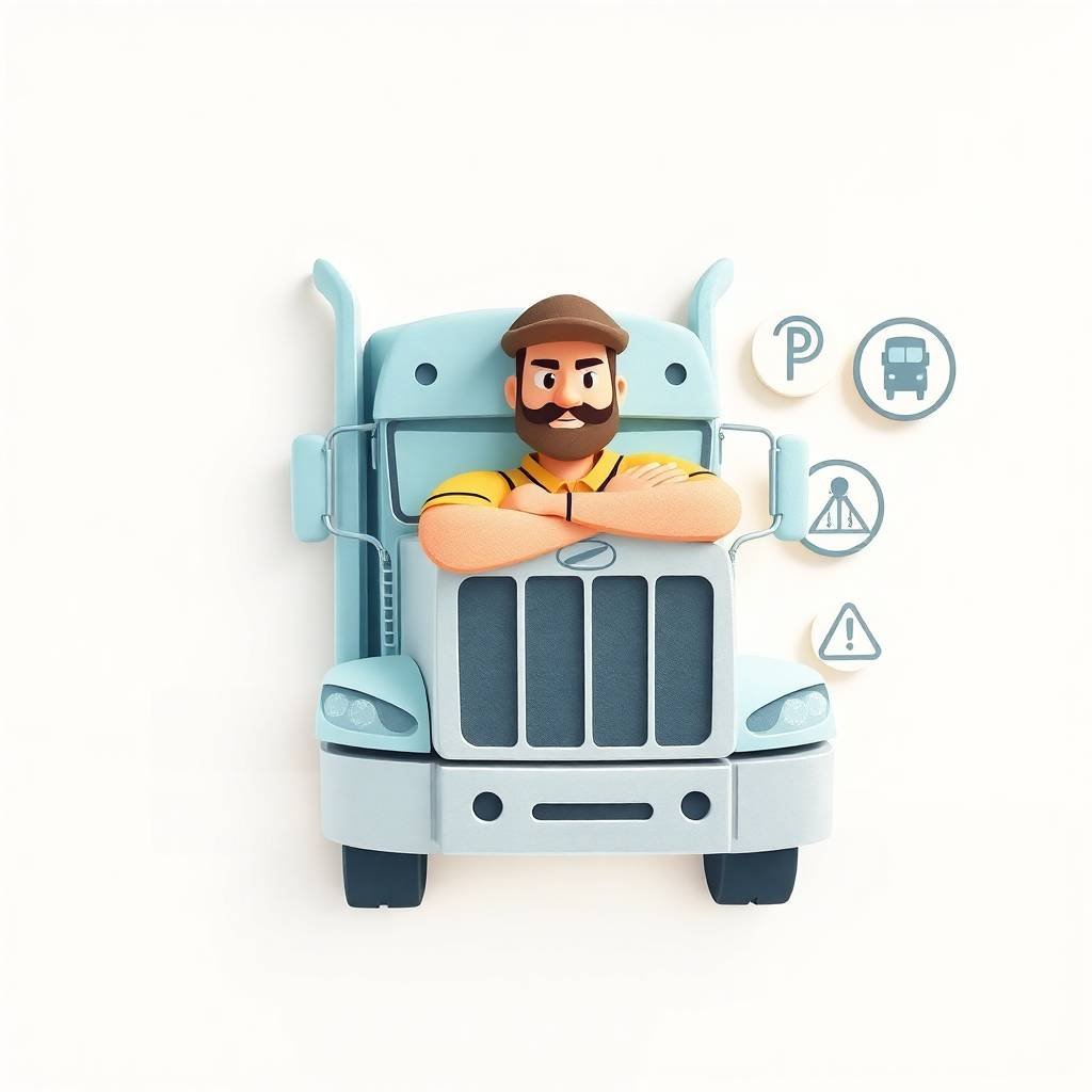 FMCSA Compliance Help for Trucking Companies illustrated with an owner-operator leaning confidently on a semi-truck