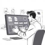 HR manager using a touchscreen system to manage FMCSA Compliance Requirements for Trucking Companies.