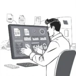 HR manager using a touchscreen system to manage FMCSA Compliance Requirements for Trucking Companies.