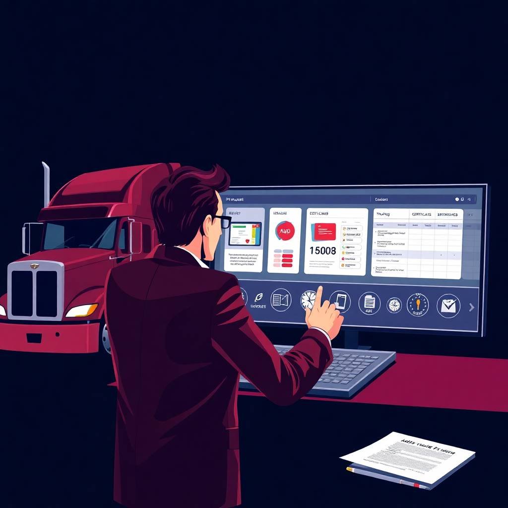 A trucking HR manager manages digital qualification files in compliance with FMCSA Compliance Requirements for Trucking Companies.