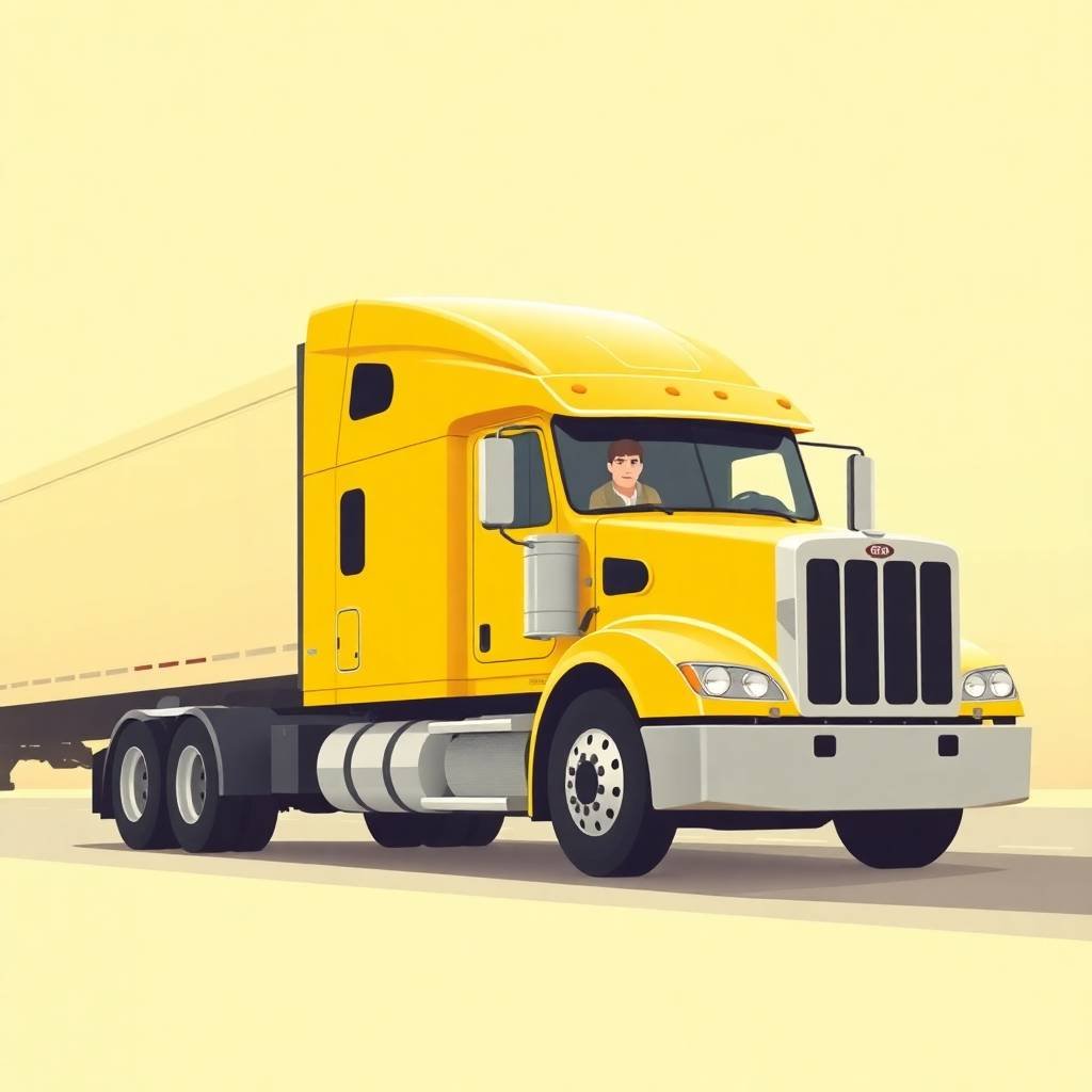 FMCSA Hours of Service Exemptions shown through a yellow semi-truck driven by a compliant operator.