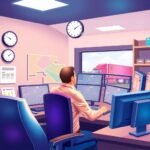 FMCSA Insurance Filing Requirements managed in a dispatch office with real-time truck monitoring