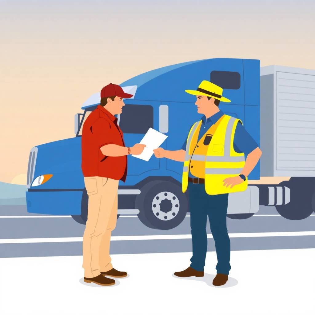 FMCSA Insurance Filing Requirements inspection at DOT checkpoint