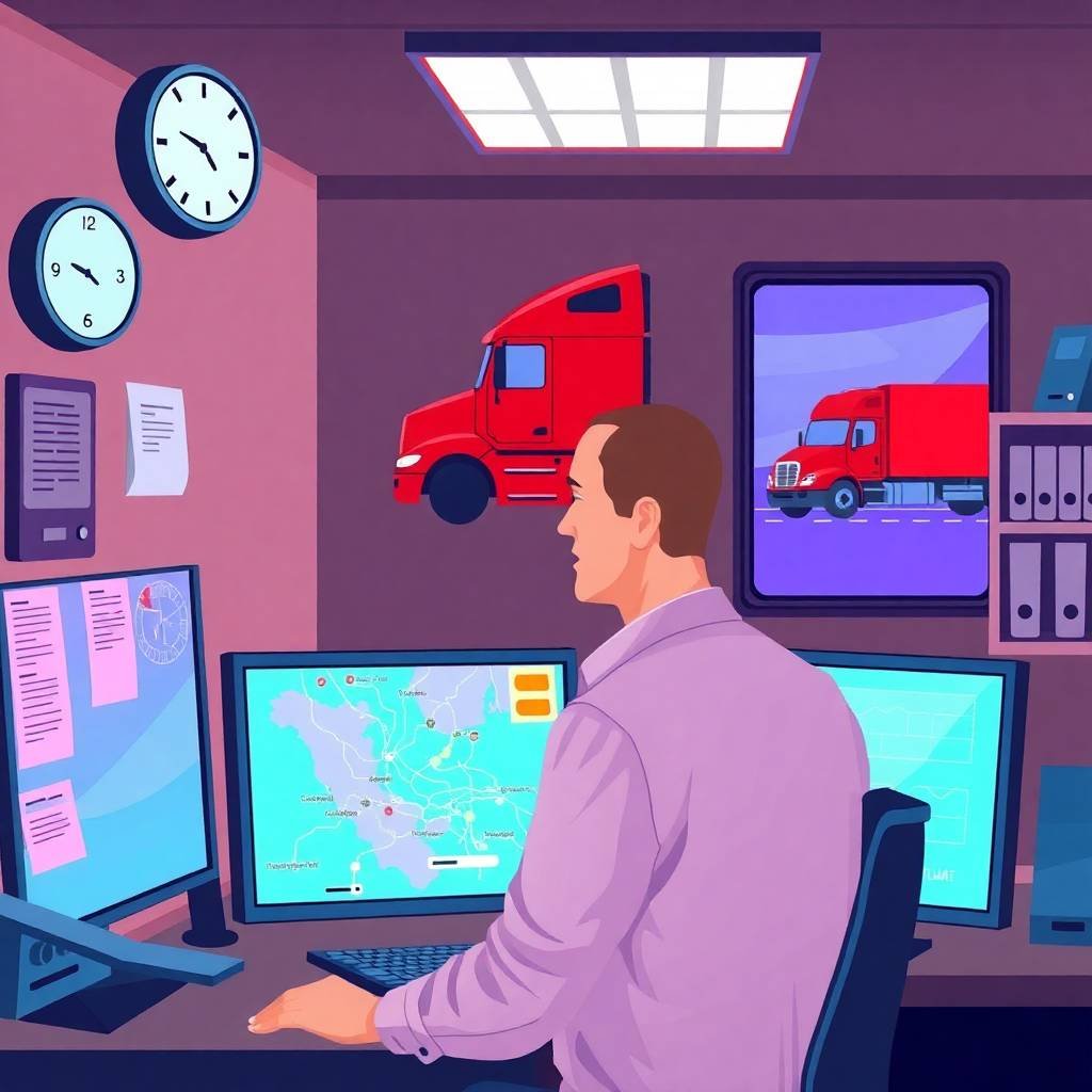 FMCSA Insurance Filing Requirements monitored from a logistics office