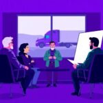 FMCSA Insurance Filing Requirements discussed in a trucking company meeting with drivers