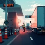 How to Correct FMCSA Violations during a DOT weigh station inspection with officer directing a semi-truck
