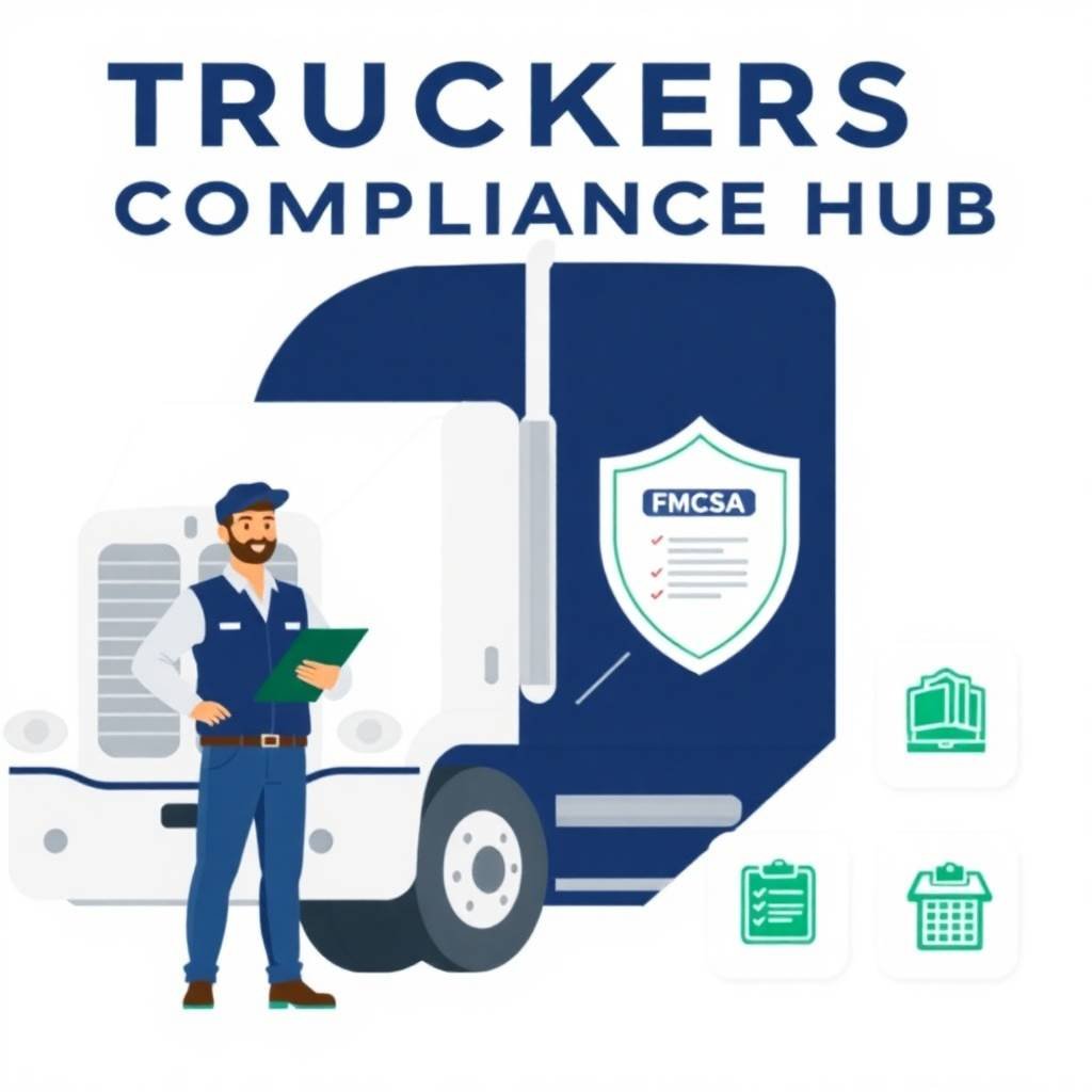 FMCSA Compliance Services for Owner-Operators visualized with a confident driver and checklist
