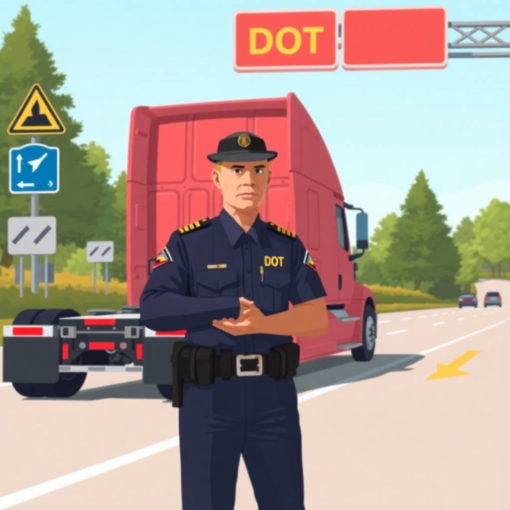 DOT officer conducts roadside inspection related to UCR Filing Deadlines.