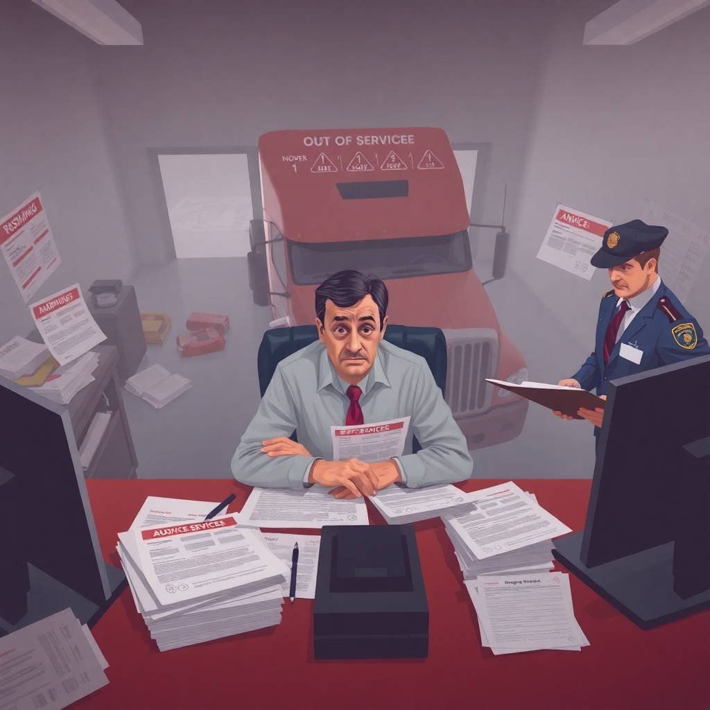 Stressed trucking operator facing paperwork and enforcement due to missed UCR Filing Deadlines.