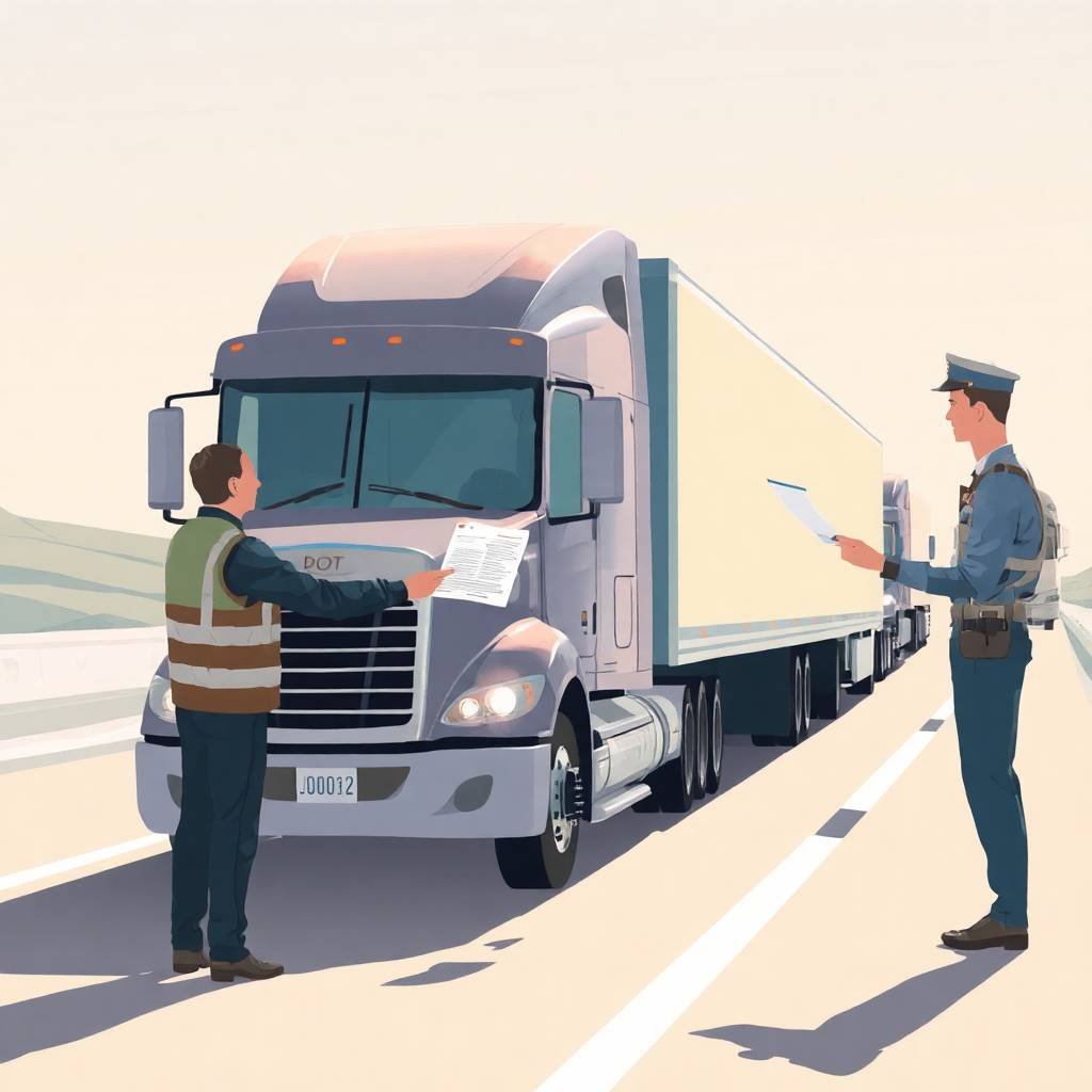 Unified Carrier Registration (UCR) FAQs DOT roadside inspection with driver and officer