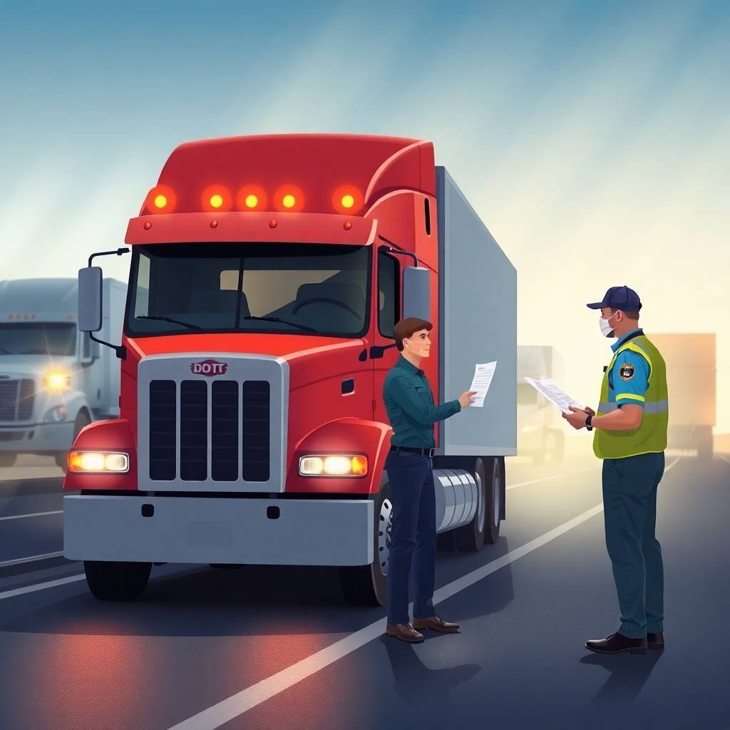 Unified Carrier Registration (UCR) FAQs roadside inspection between truck driver and DOT officer
