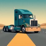 Unified Carrier Registration (UCR) FAQs image of a semi-truck driving on a highway with two drivers visible inside the cab