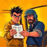 Two men confront each other about suspicious icons on a clipboard, highlighting FMCSA Account Scams