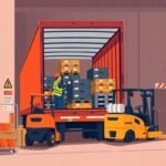 Truck driver securing cargo inside a trailer as part of FMCSA Compliance solutions for Owner-Operators.